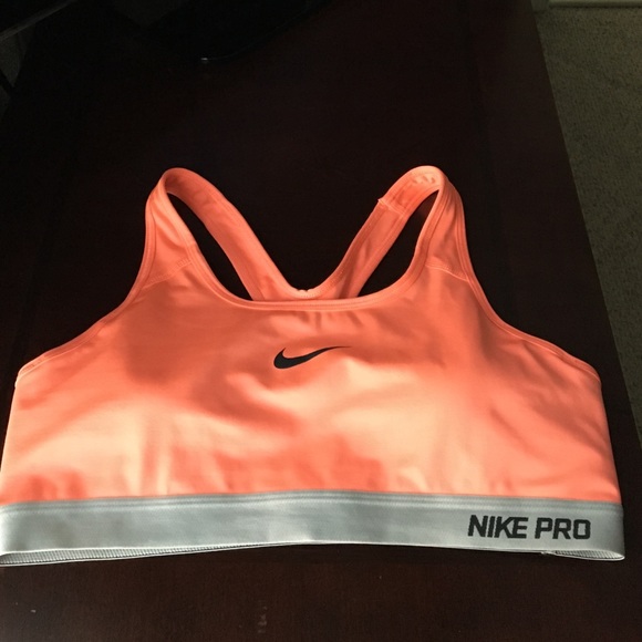 Neon orange Nike pro sports bra