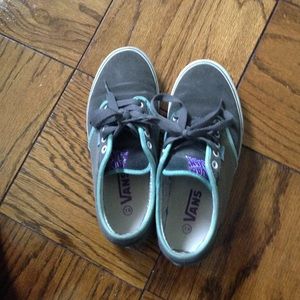 Gray and Purple Skater Vans.