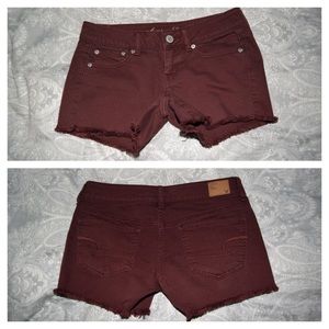NWOT AE Maroon Jean Shorts, size 2