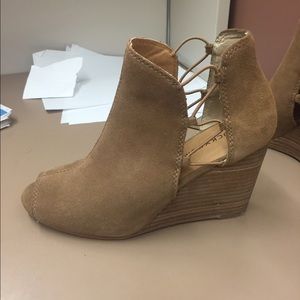 Lucky Brand peep toe booties