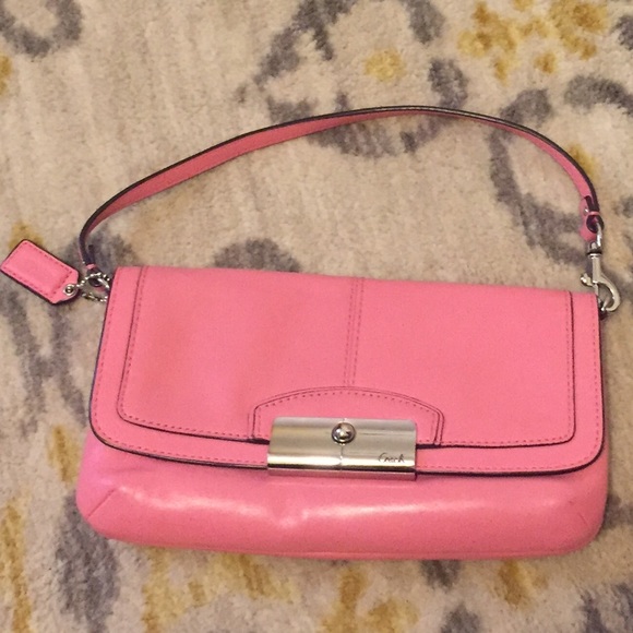 Pink, Leather Coach wristlet