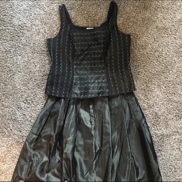 Deep gold two piece formal dress