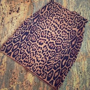BCBG MAXAZRIA French Leopard Skirt