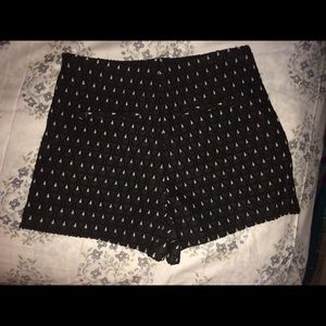 Textured Black Shorts