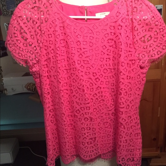 Pink lace shirt from J.Crew