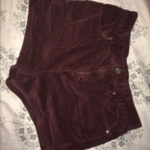 Burgundy Corduroy Shorts