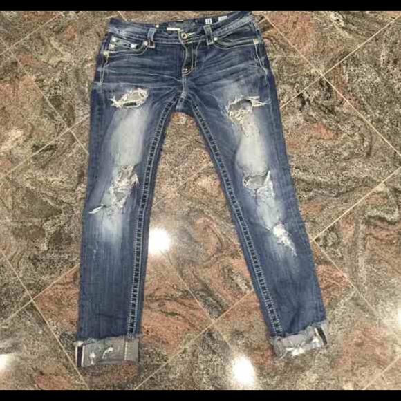 ISO Miss Me Cuffed Bottom Distressed Jeans