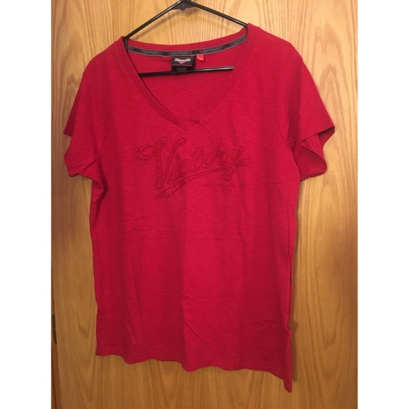 Never Worn! Victory Motorcycles Red SS Tee
