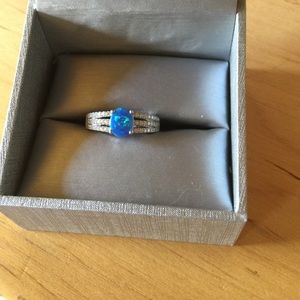 Austrian Opal with White Topaz Ring