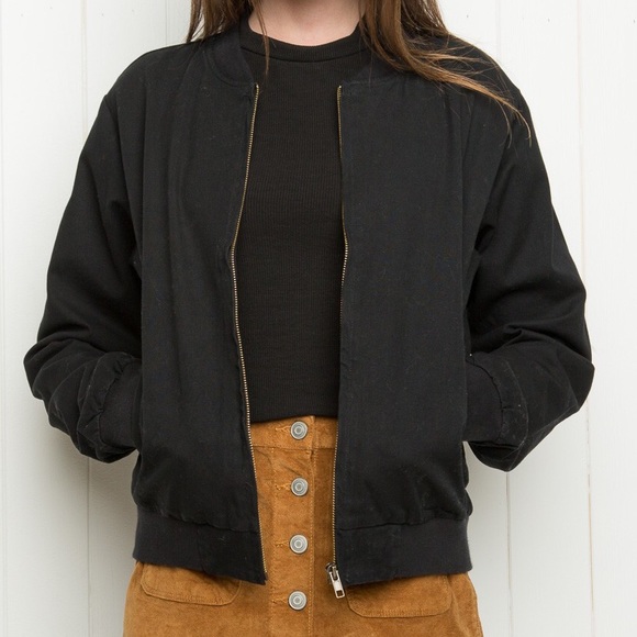 Black Kasey Bomber Jacket Brandy Melville