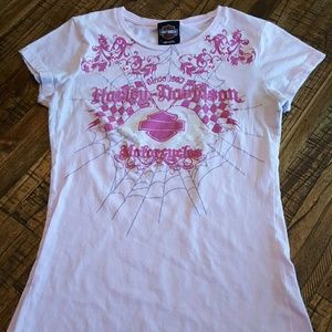 Harley Davidson light pink shirt size Medium