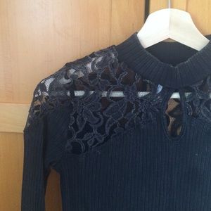Black lace free people top