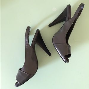 Gray Peep Toe Heels