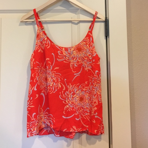 Cabi bright orange floral tank