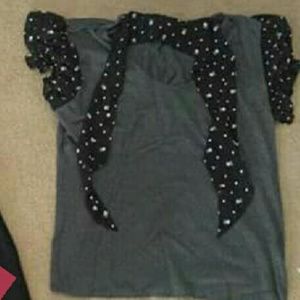 Combination knit/sheer top