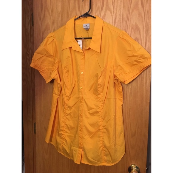 NWT Worthington Yellow/Gold Short Sleeve Top