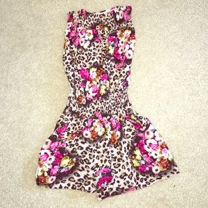 Leopard and flowery romper