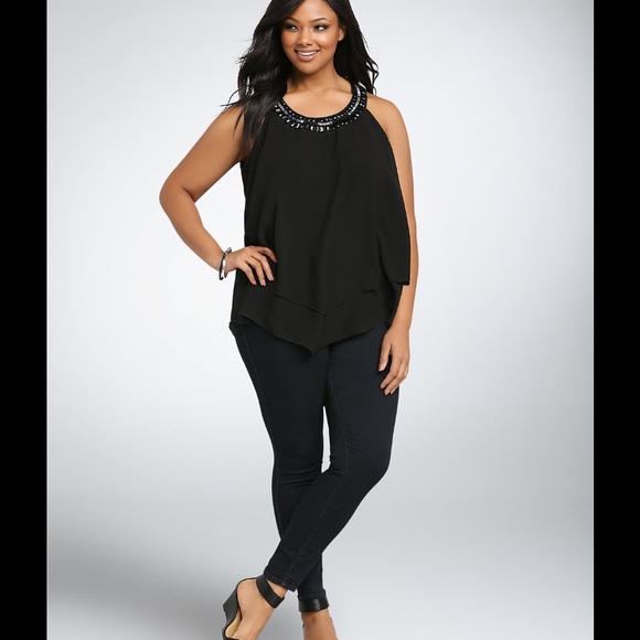 💜25%OFF BUNDLES💜Black Chiffon Tank, LIMITED QTYS - Picture 2 of 4