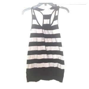 Black and Grey Stripe Racerback Tank