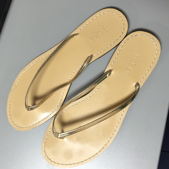 J. Crew Shoes - J.Crew gold flip flops, size 8