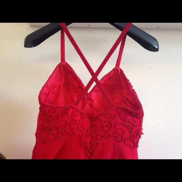 Alice Designs red beaded party dress - Picture 4 of 4