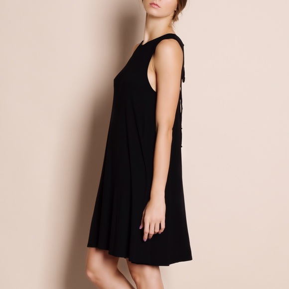 Lace Up Back Tank Dress - Picture 3 of 4
