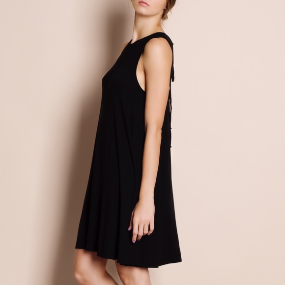 Lace Up Back Tank Dress - Picture 3 of 4