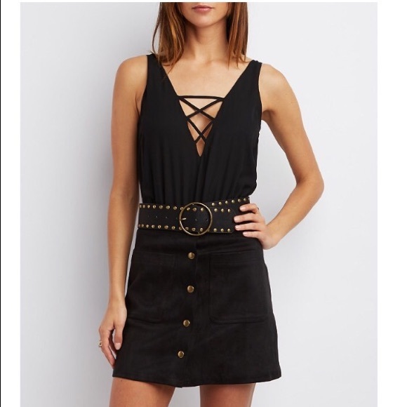 Black Lace Up Bodysuit