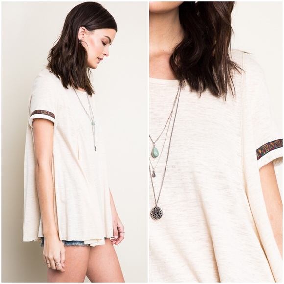 1DAYSALE Tribal Accent Trapeze Tee / Top - Picture 2 of 4