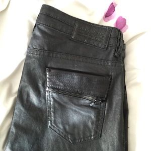 ZARA leather-like skinny jeans