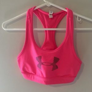 Pink under armour sports bra