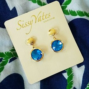 Earrings w/Blue Stone