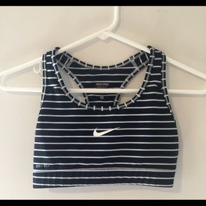 Nike sports bra- black and white stripes
