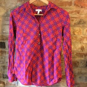 J. Crew Long Sleeve Geometric Top