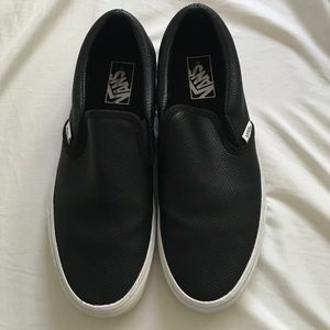 Black Perforated Leather Vans