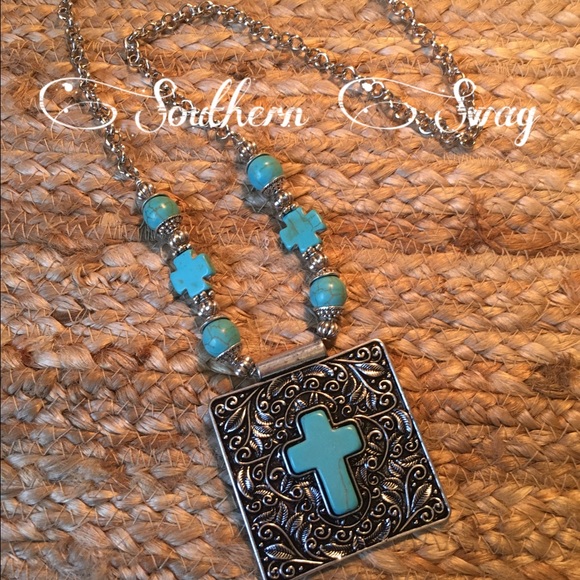 Turquoise Cross Necklace