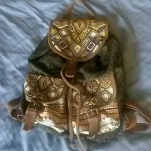 Beaded festival backpack