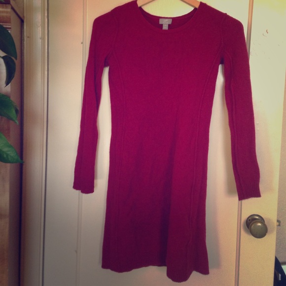 Cashmere/wool J-Jill xs mini sweater dress red