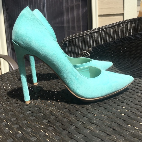 Shoe Cult by Nasty Gal Blue Suede Heels