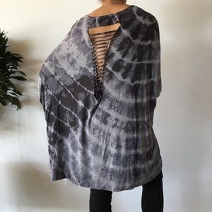 Free people gypsy junkies tye dyed slash back top