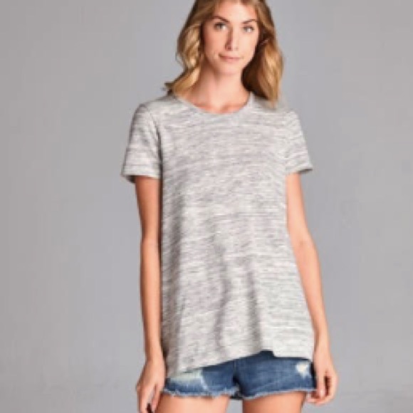 NWT || Heather Gray Open Back T-shirt - Picture 3 of 4