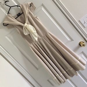 Rock Steady retro sailor collar beige dress