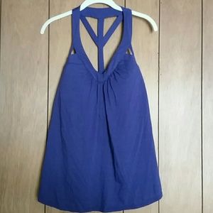 Purple tank with back interest