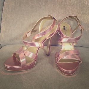 Pink metallic sandals