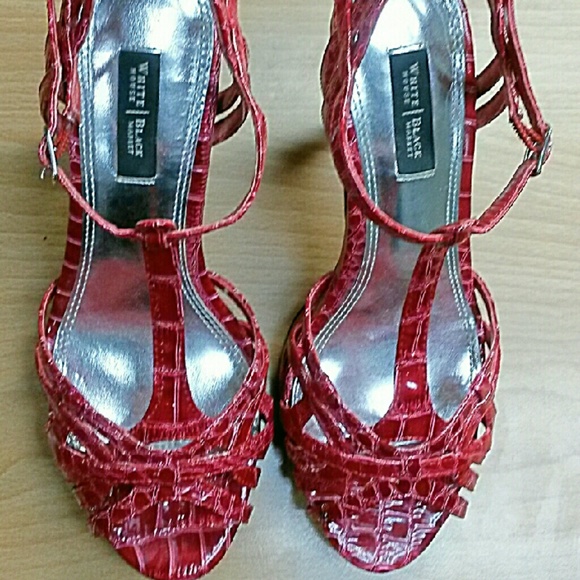 Red strappy heels