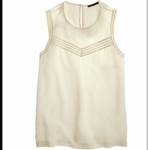 NEW J.Crew ladder stitch silk shell cream white
