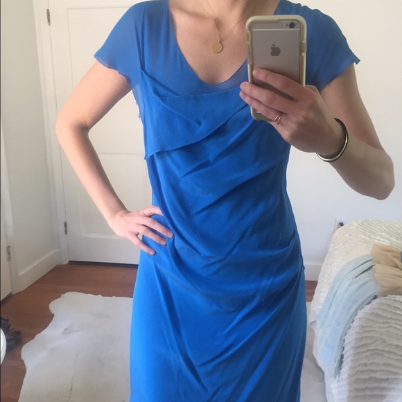 Madison Marcus Sheer Silk Cocktail Dress