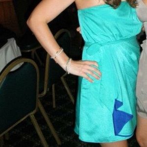 Turquoise strapless dress