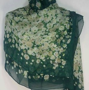 Max Mara Seta Silk Green Floral Scarf