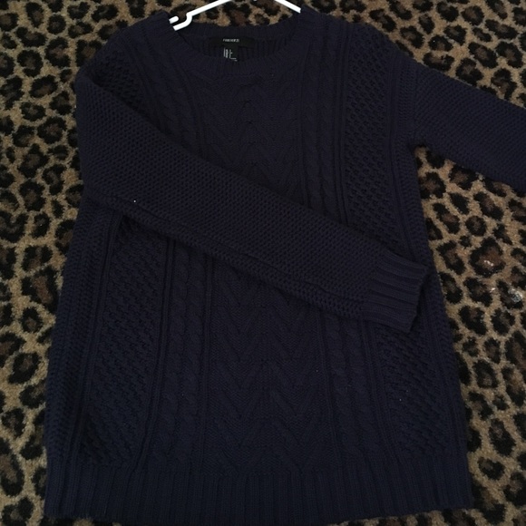 navy knit sweater